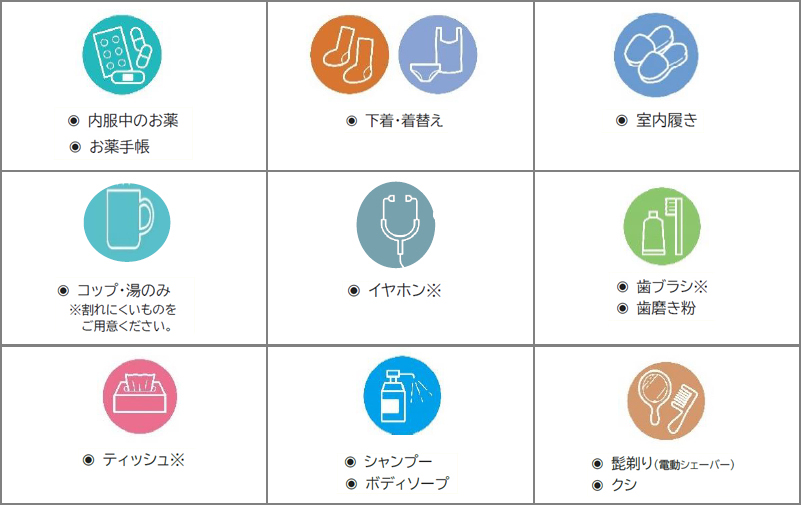 入院時の持ち物
